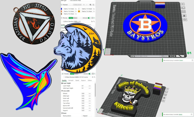 Gig Preview - Design 3d lightbox 3d logo keychain coaster for 3d printing 3mf stl in 24 hours