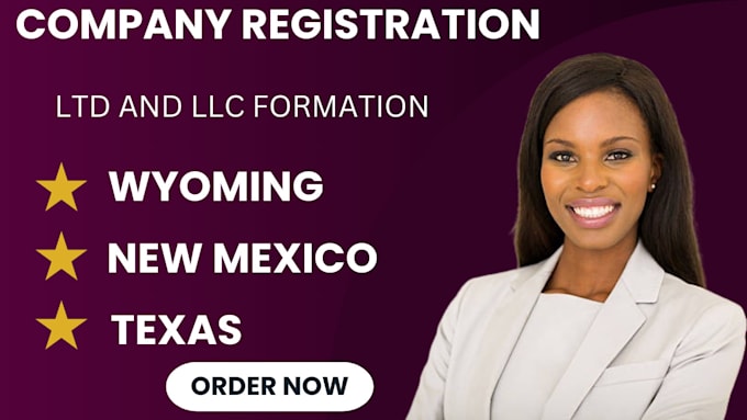 Gig Preview - Register your llc in wyoming, new mexico, texas, and montana