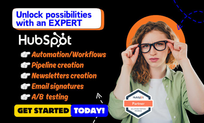 Gig Preview - Setup hubspot automation workflows hubspot pipeline hubspot newsletter creation