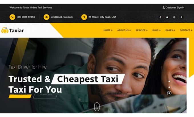 Gig Preview - Design taxi booking website, chauffeur website, limousine website