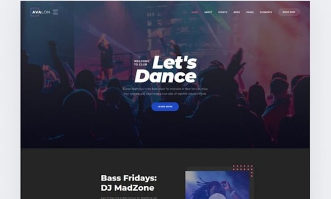 Gig Preview - Design night club website, bar website, party website, festival website