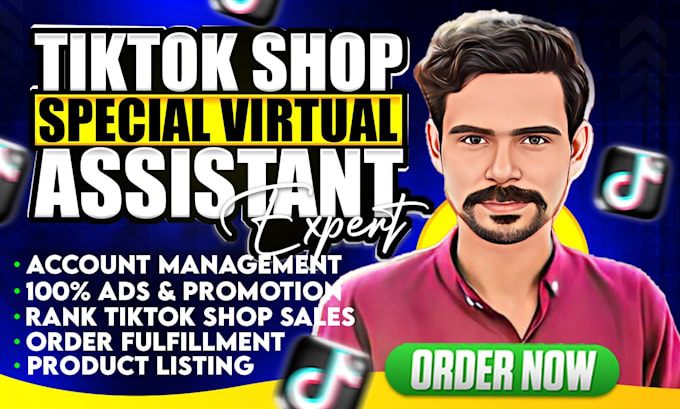 Gig Preview - Do dropshipping, tiktok shop affiliate marketing as virtual assistant of tiktok