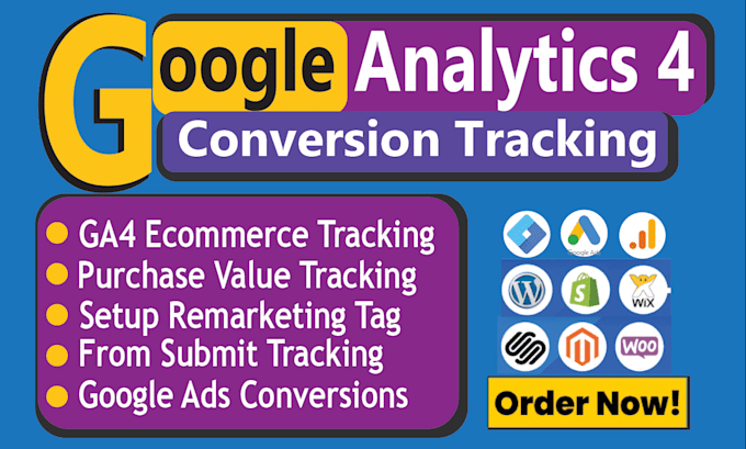 Gig Preview - Set up google ads conversion tracking, ga4 ecommerce tracking fb pixel via GTM