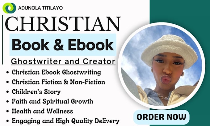 Gig Preview - Create professional christian books and ebook writing, fiction ghostwriter