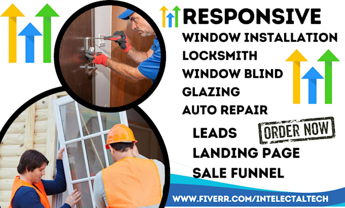 Gig Preview - Design gohighlevel window installation tint landing page ghl locksmith website