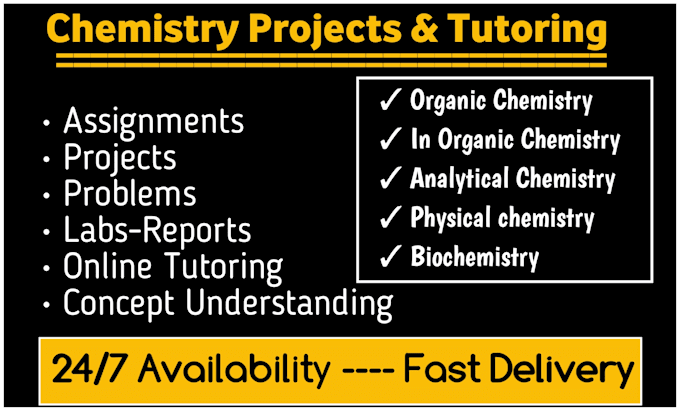 Gig Preview - Do chemistry projects, labs and tasks