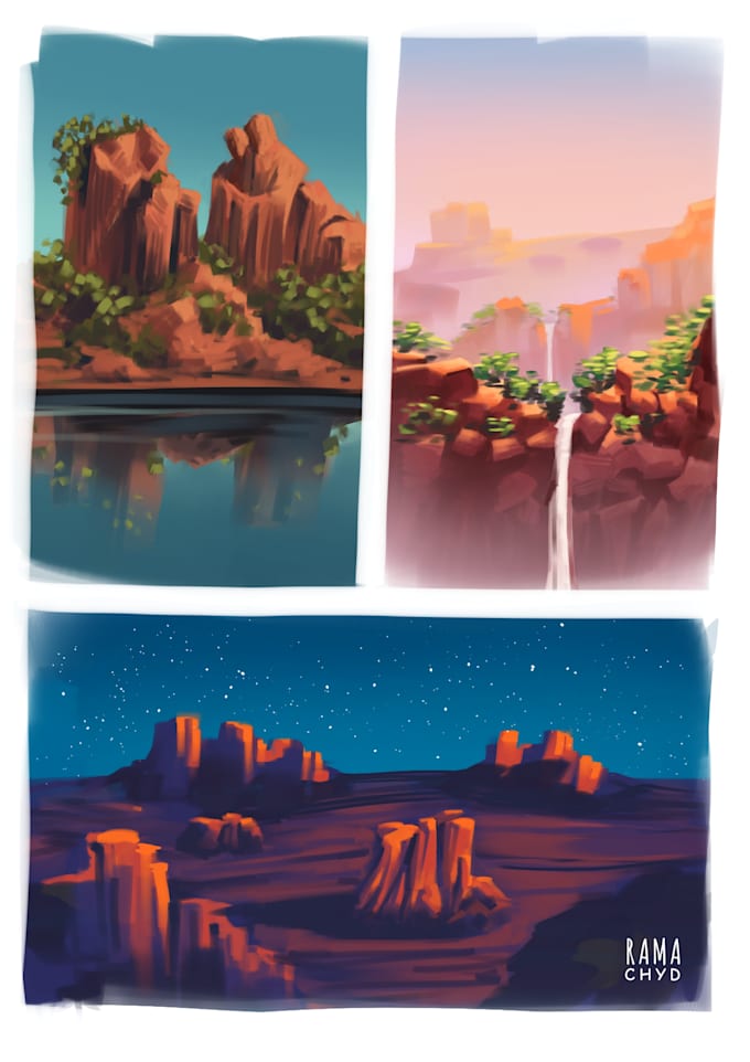 Gig Preview - Paint any digital landscape painting with my unique style