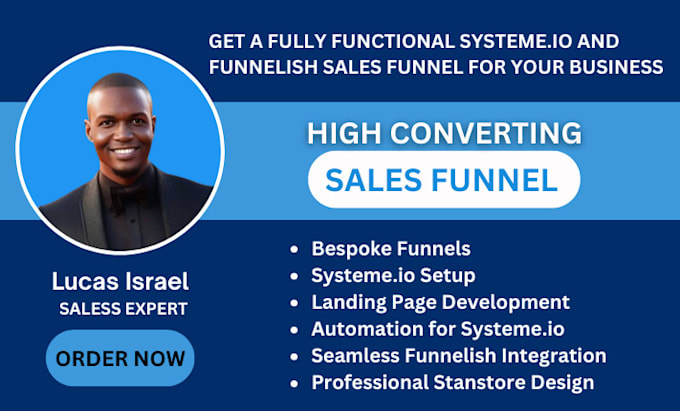 Gig Preview - Wix sales funnel, systeme io landing page, funnelish sales funnel, wix website