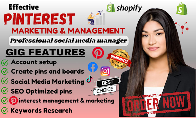 Gig Preview - Design SEO optimized pins and board and be your pinterest marketing manager