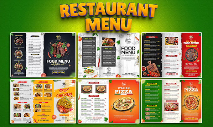 Gig Preview - Design modern restaurant menu, food menu, digital menu board, flyer, food logo