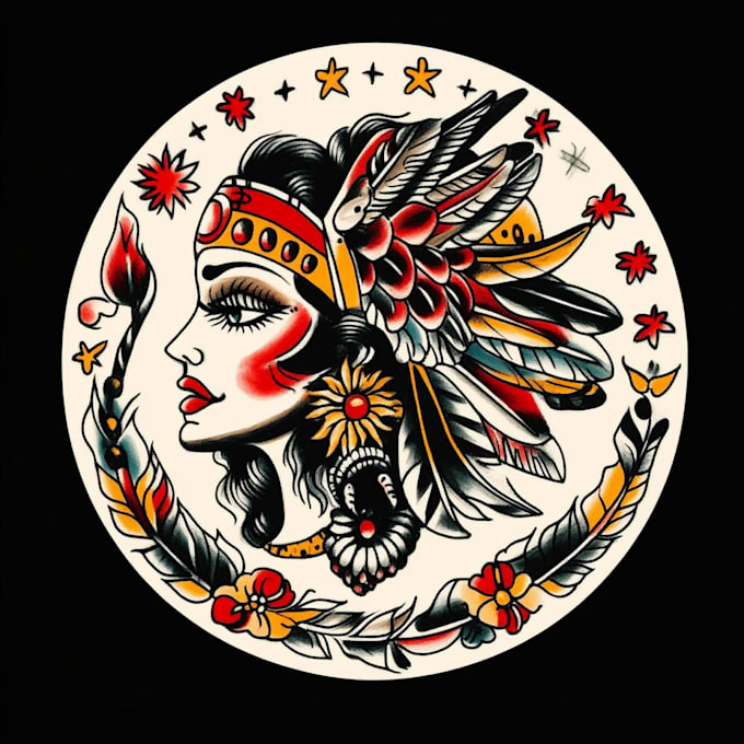 Bestseller - draw custom american traditional tattoo design