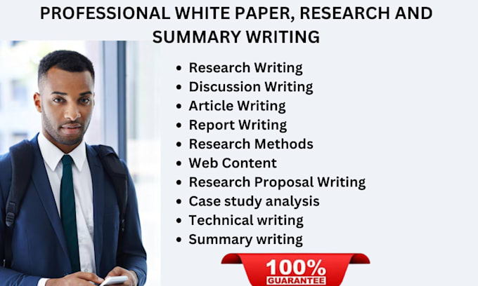 Gig Preview - Write you a well researched white paper, business report, reflection and summary