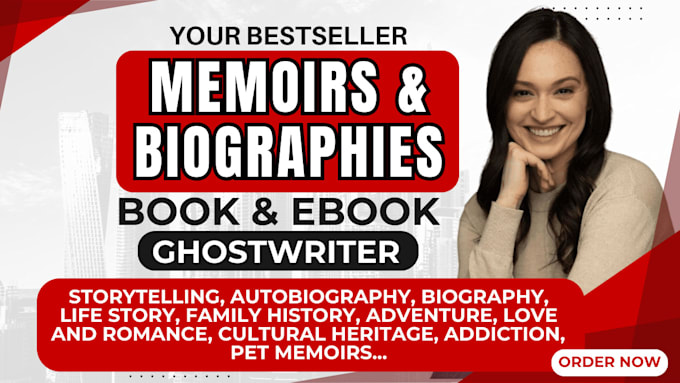 Gig Preview - Ghostwrite your memoir ebook, autobiography, biography, ghost book writer