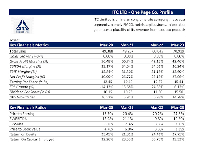 Gig Preview - One page company profile