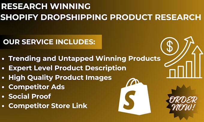 Gig Preview - Do shopify dropshipping winning product research