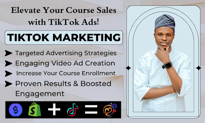 Gig Preview - Make tik tok ads and tik tok marketing for digital courses