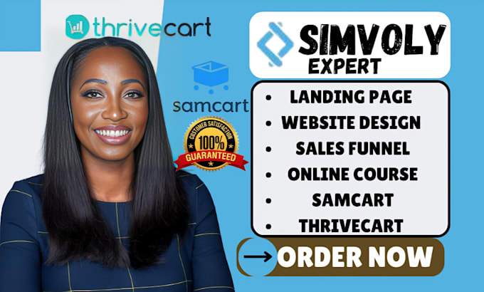 Gig Preview - Design a productive simvoly website design, samcart, thrivecart, simvoly funnel