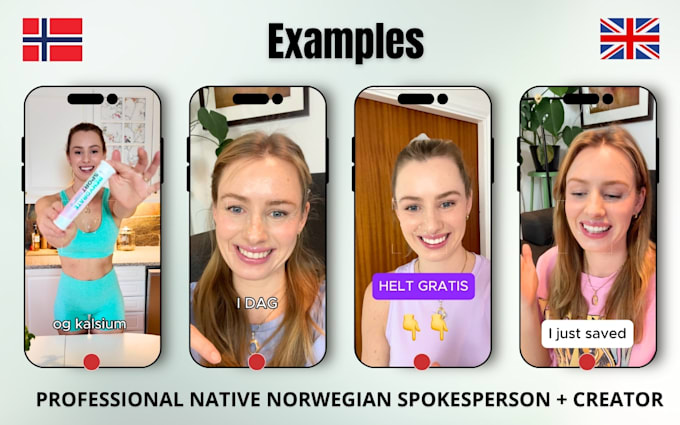 Gig Preview - Create norwegian ugc videos for ads and social media