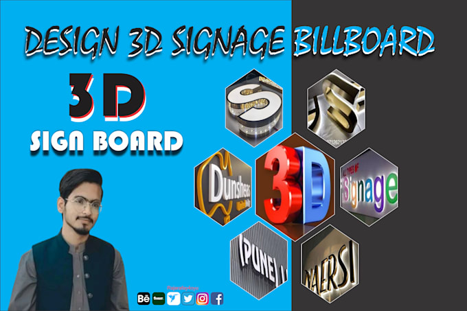 Gig Preview - Design 3d letter signage, shop front design