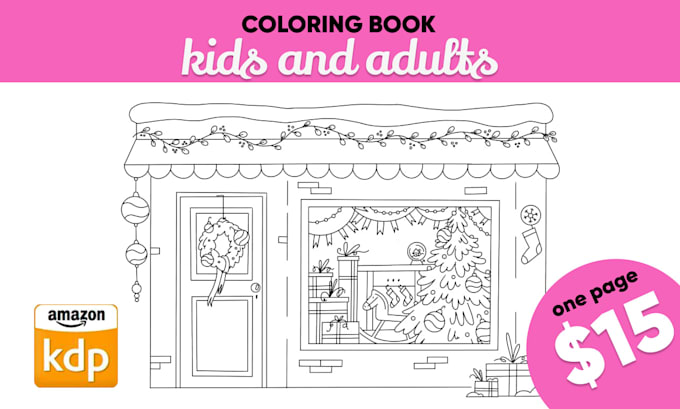 Gig Preview - Create custom coloring pages for kids and adults for amazon KDP