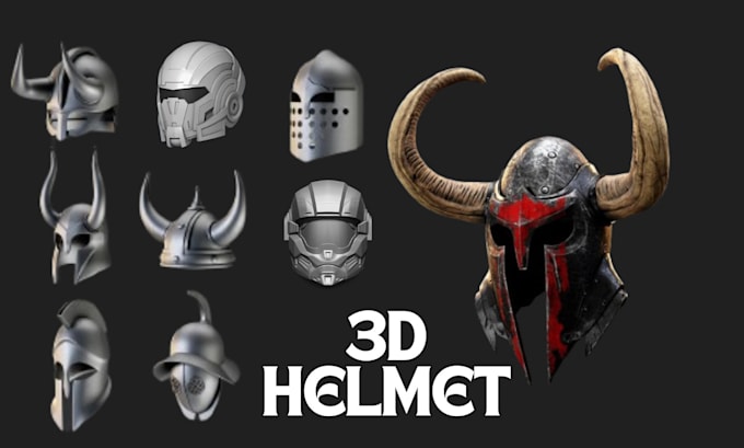 Gig Preview - Sculpt 3d helmet 3d mask 3d cosplay prop 3d model for 3d printing