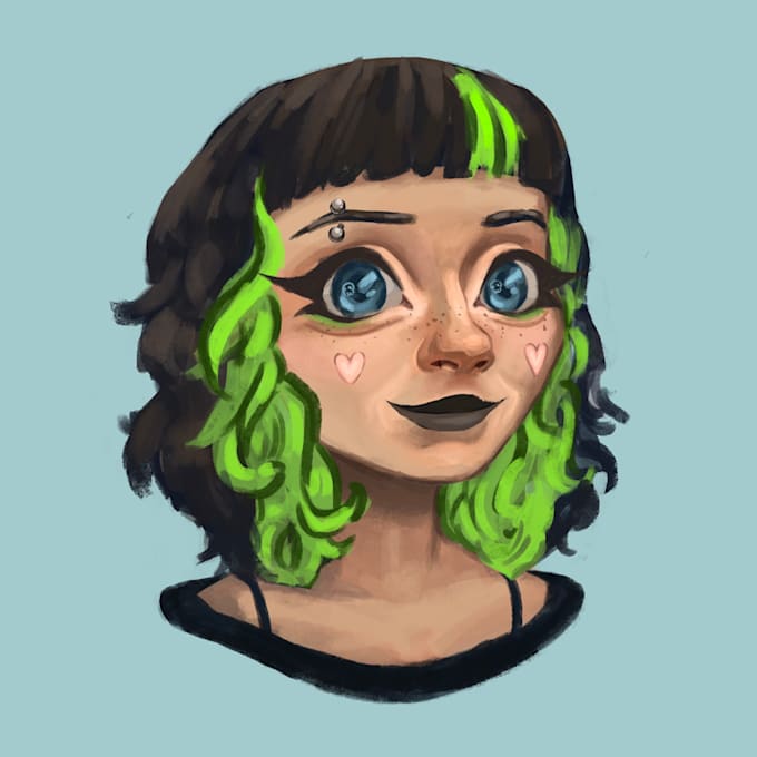 Gig Preview - Paint a custom stylized character portrait