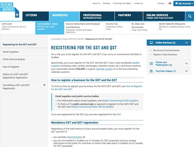 Gig Preview - Assist you registering for the gst and qst sales tax quebec canada