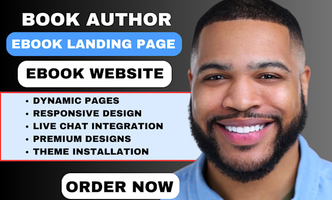 Gig Preview - Design ebook landing page author website book author website ebook website