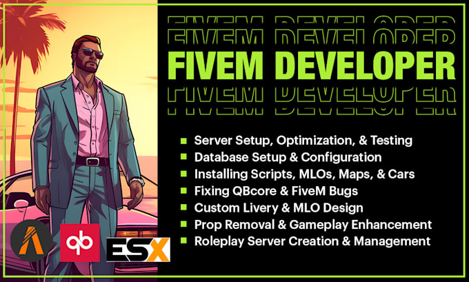 Bestseller - be your fivem developer for server setup,bug fix, script installation, qbcore