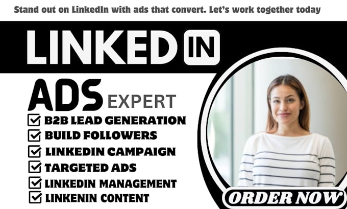 Gig Preview - Do b2b lead generation, run linkedin ads, campaign, outreach and grow followers