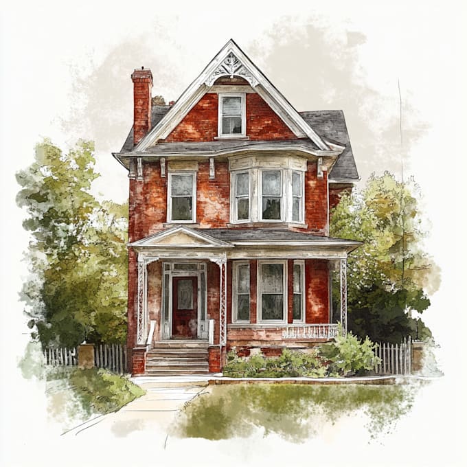 Gig Preview - Create digital watercolor house and building illustrations