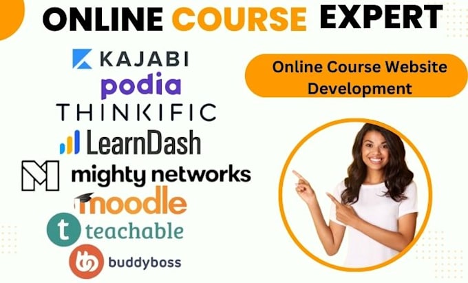 Gig Preview - Kajabi buddyboss learndash moodle podia teachable thinkific