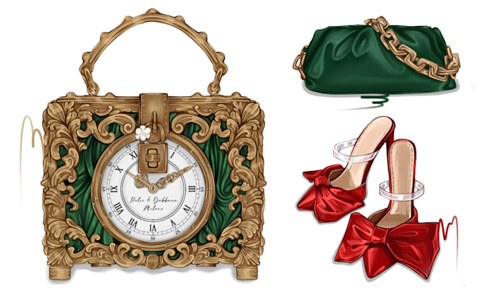 Gig Preview - Draw fashion illustrations of shoes, bags, accessories, jewelry, etc