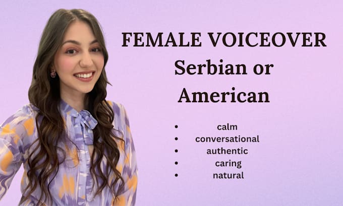 Gig Preview - Record professional serbian female voiceover