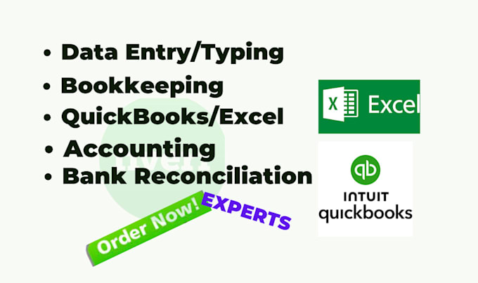 Gig Preview - Do bookkeeping bank reconciliation data entry typing in quickbooks and excel