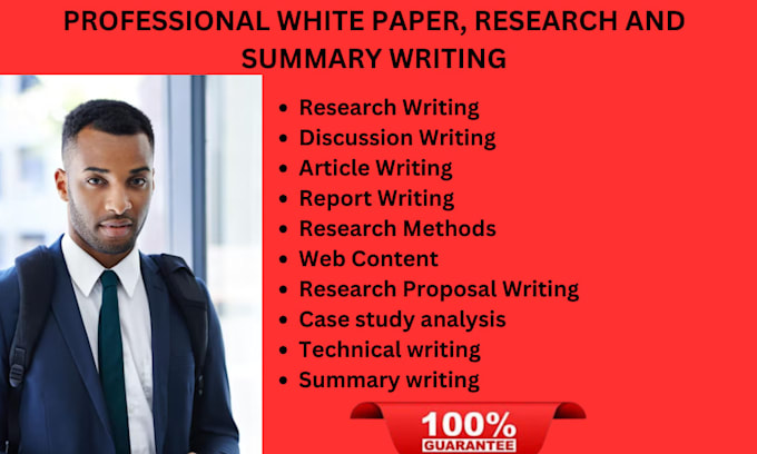 Gig Preview - Write quality market research, white papers, case studies, research, and summary