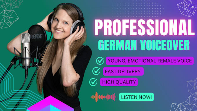 Gig Preview - Record a german voice over with my charming female voice