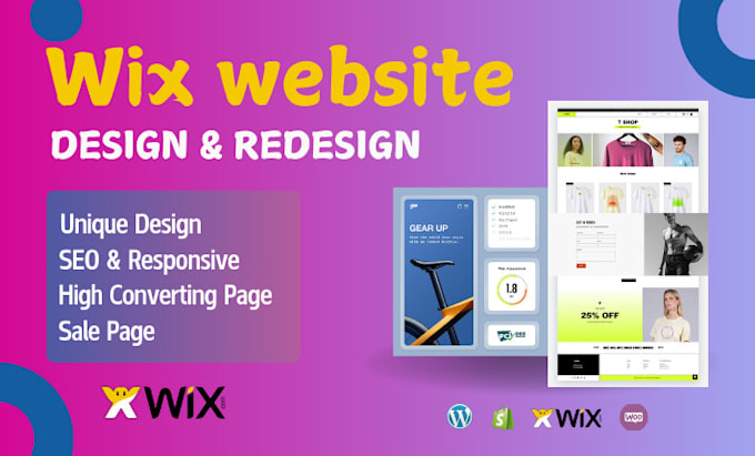 Gig Preview - Wix website design, wix ecommerce website, and wix redesign