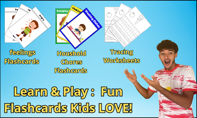 Gig Preview - Design educational flashcards in english, multiple languages