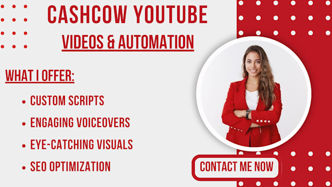 Gig Preview - Create automated  cashcow youtube videos cashcow channel