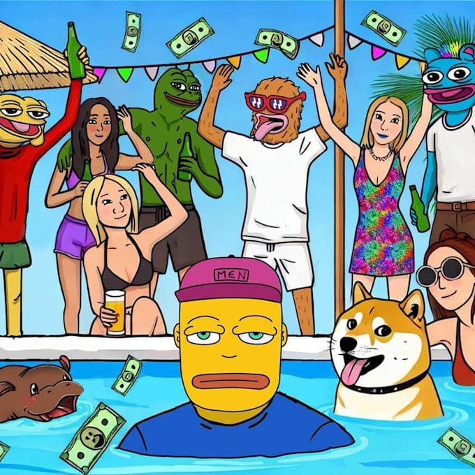 Gig Preview - Unique crypto art and video meme illustration meme art pepe the frog ponke wojak