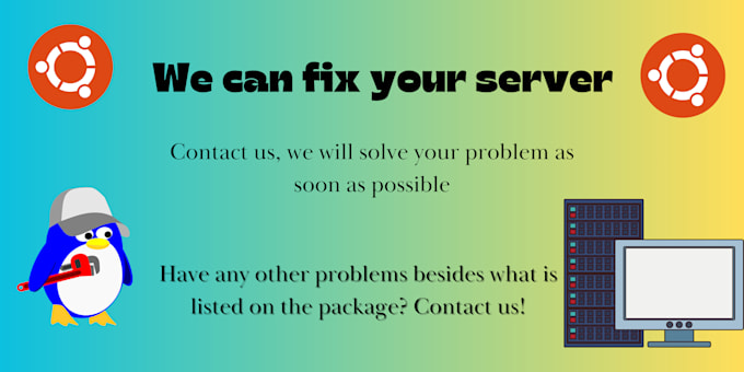 Gig Preview - Fix your server with ubuntu os
