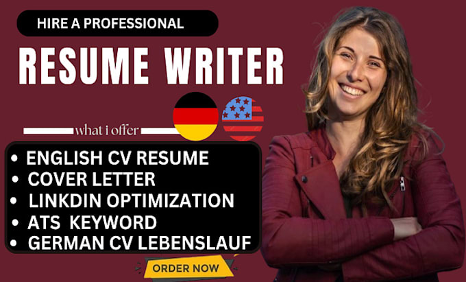 Gig Preview - Write professional resume writing, CV, ats resume, cover letter, linkedin