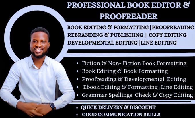 Gig Preview - Do book proofreading, line editing, formatting your books and ebook writer