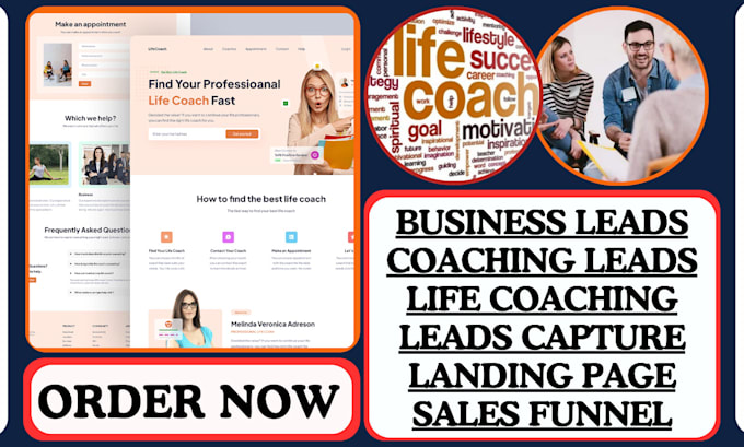 Gig Preview - Generate business coaching lead life coaching leads landing page sales funnel