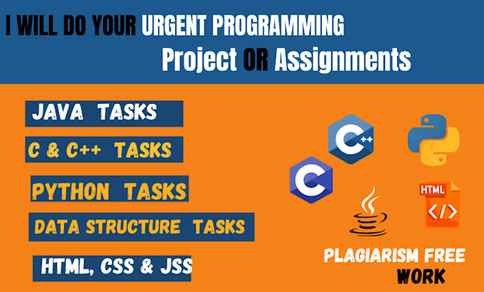 Gig Preview - Help in urgent python, java, cpp programming assignments projects
