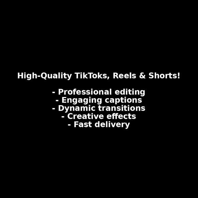 Gig Preview - Create tiktoks, reels, shorts, and offer youtube automation