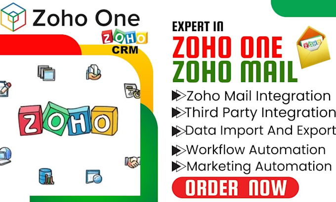 Gig Preview - Setup zoho mail oho cliq zoho flow zoho sheets project workdrive automation crm