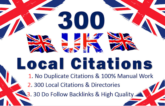 Gig Preview - Promote 300 UK local citations optimize directory submissions and local listings