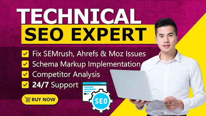 Gig Preview - Fix search console, semrush, ahrefs, or moz, technical SEO errors to rank higher